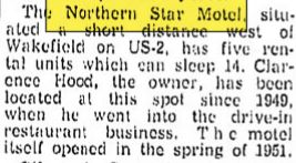 Northern Star Motel (Hiawatha Green Stone Lodge) - Aug 1954 Article (newer photo)